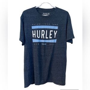 Hurley Lightweight Logo T Shirt Blue Heathered Medium